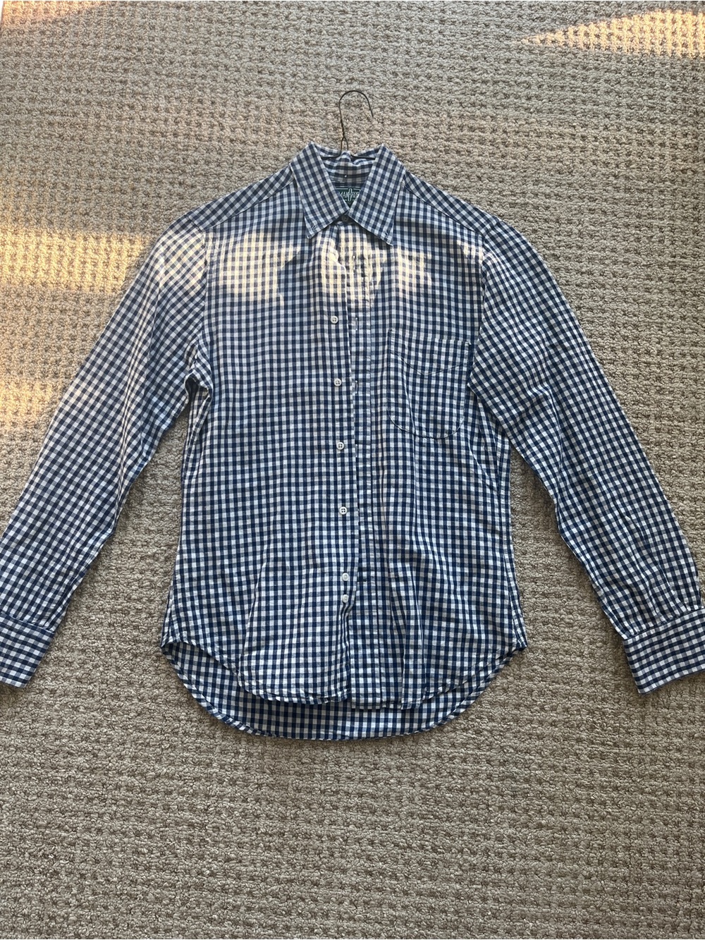 Gitman Brothers Navy and White Gingham Dress Shirt